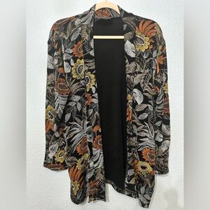 EUC Floral Patterned Open Front Cardigan